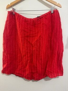 J. Crew Red Crinkled Mini Skirt